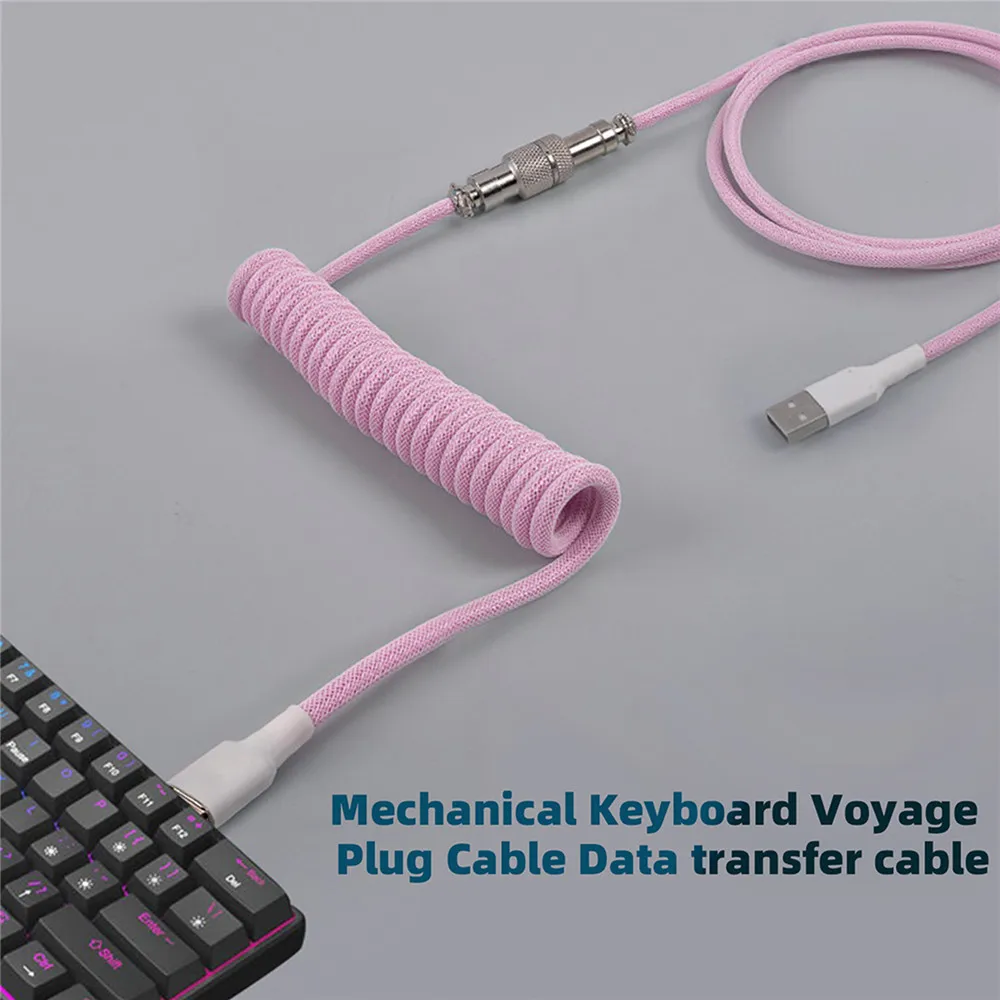 Tech Desktop Accessories - ใหม่คีย์บอร์ดขดสายไฟประเภท C พอร์ต USB Aviator ขดลวดคอมพิวเตอร์เดสก์ท็อปคีย์บอร์ดอุปกรณ์เสริม