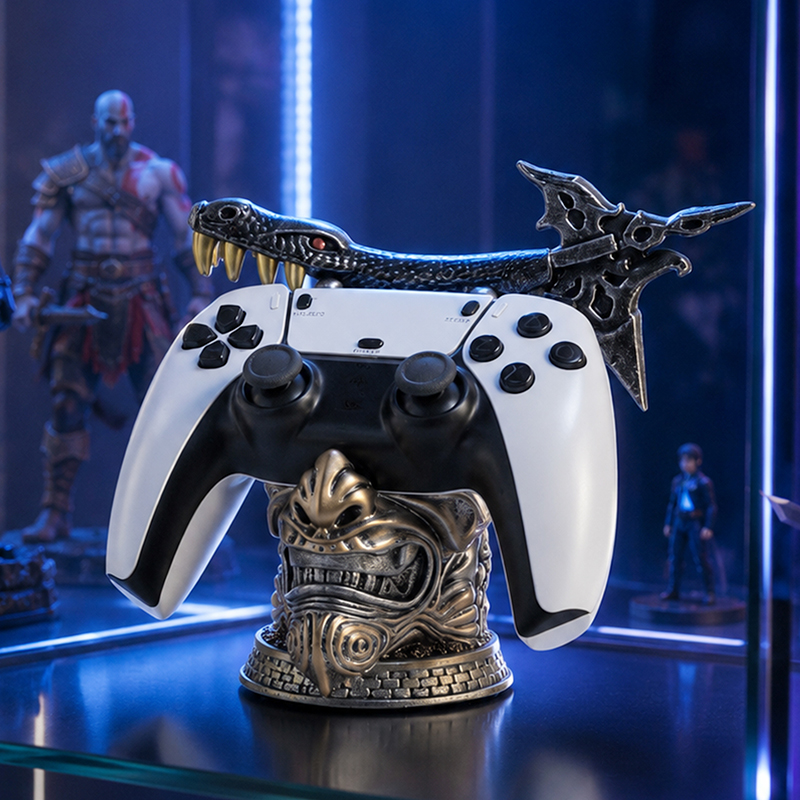 Tech Desktop Accessories - แท่นวางคอนโทรลเลอร์เกมเรซิ่นรูปปีศาจสุดสร้างสรรค์ ใช้ได้กับ PS5 PS4 Xbox Switch