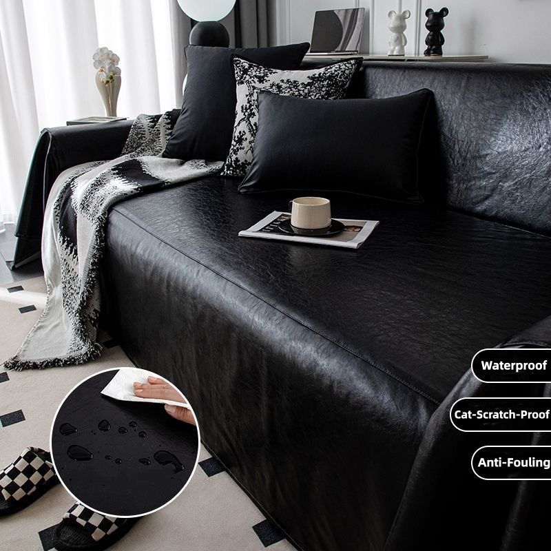 Tech Acc - ผ้าคลุมโซฟาผ้าเทคสีพื้น ป้องกันน้ำ ป้องกันฝุ่น ป้องกันรอยขีดข่วนจากแมว ครอบคลุมเต็มตัว ป้องกันโซฟาแบบออลอินวัน