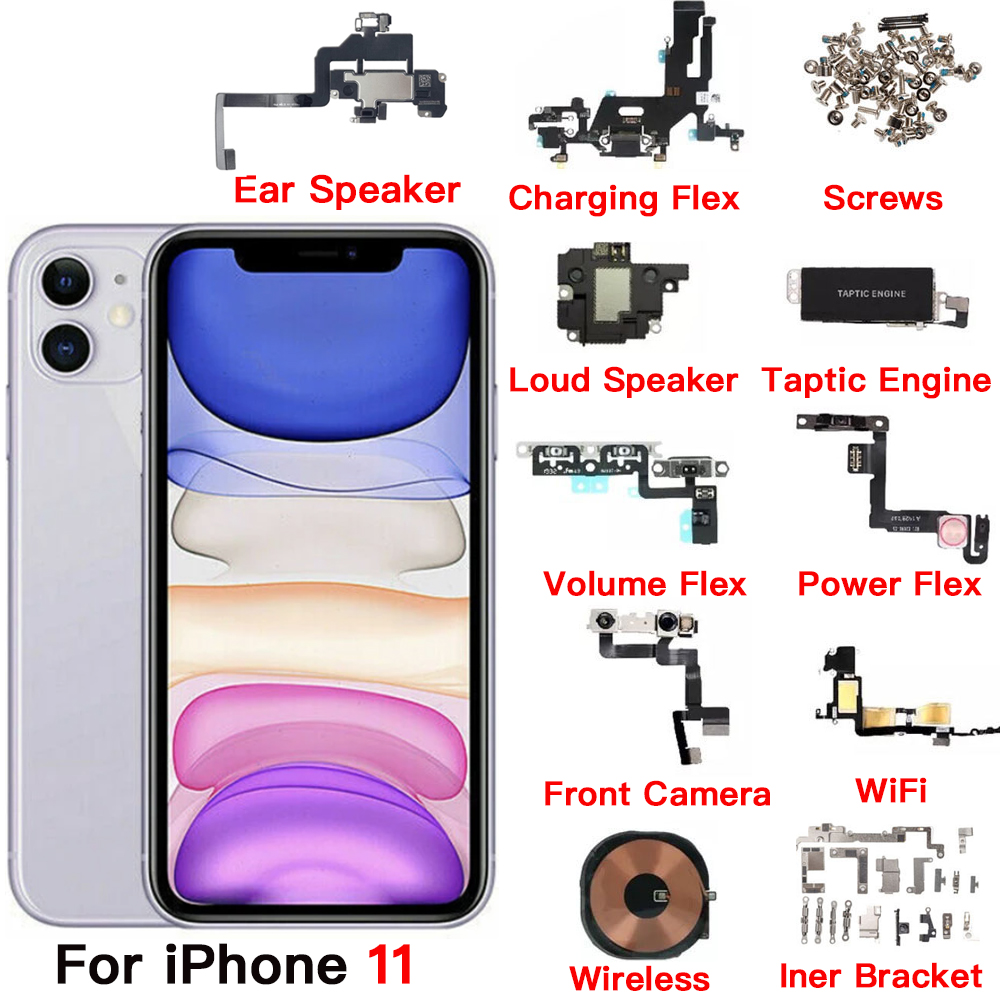 Tech Accessories Phone - อุปกรณ์เสริมภายในสําหรับ iPhone 11 กล้องด้านหน้าหูลําโพง Power Volume