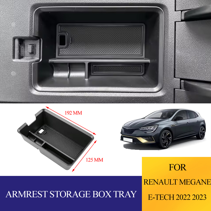 Tech Accessories Store - กล่องเก็บของที่วางแขนในรถยนต์ ABS สำหรับ Renault Megane E-Tech