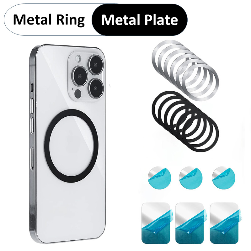 Tech Accessories Phone - แผ่นโลหะสากลและแหวนโลหะอุปกรณ์เสริม Popsocket โทรศัพท์มือถือเหมาะสําหรับขาตั้งโทรศัพท์แบบแม่เหล็กและที่วางโทรศัพท์ในรถยนต์
