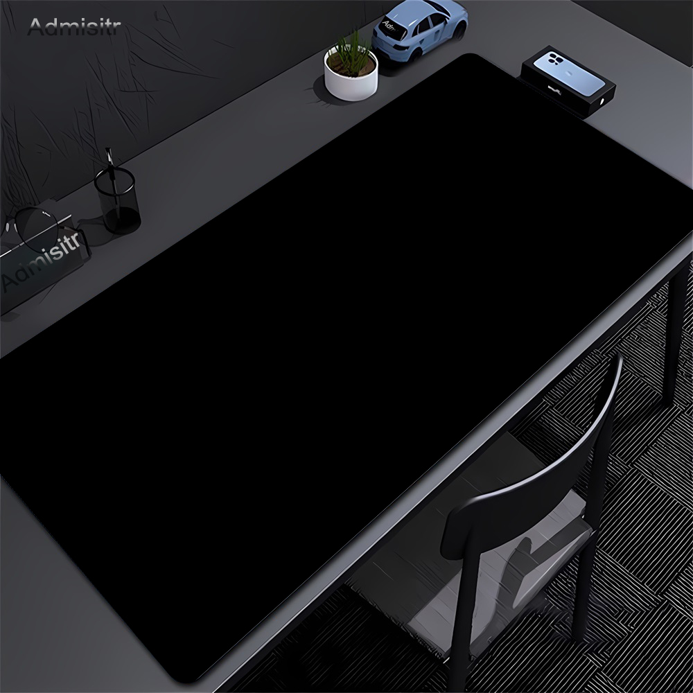 Tech Desktop Accessories - แผ่นรองเมาส์สีดําขนาดใหญ่สีทึบเสื่อเล่นเกมเดสก์ท็อปหนังกันน้ํา Anti-Scratch Mousepad สําหรับคอมพิวเตอร์พีซีแล็ปท็อปอุปกรณ์เสริม