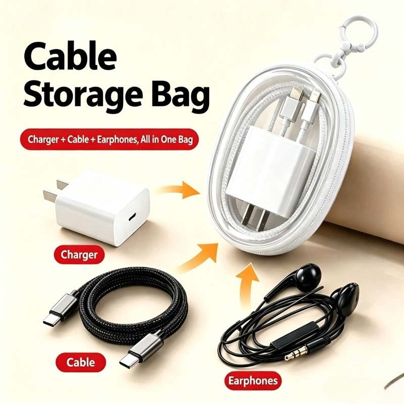 กระเป๋าเก็บสายชาร์จกันน้ำแบบพก - Travel Cable Organizer บทวิจารณ์และราคา