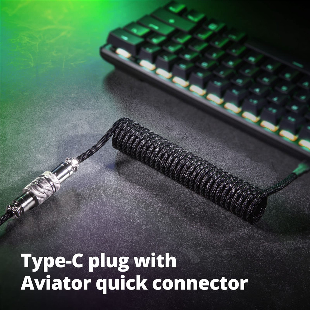 คีย์บอร์ดเครื่องกลขดสายเคเบิลป - Tech Desktop Accessories บทวิจารณ์และราคา