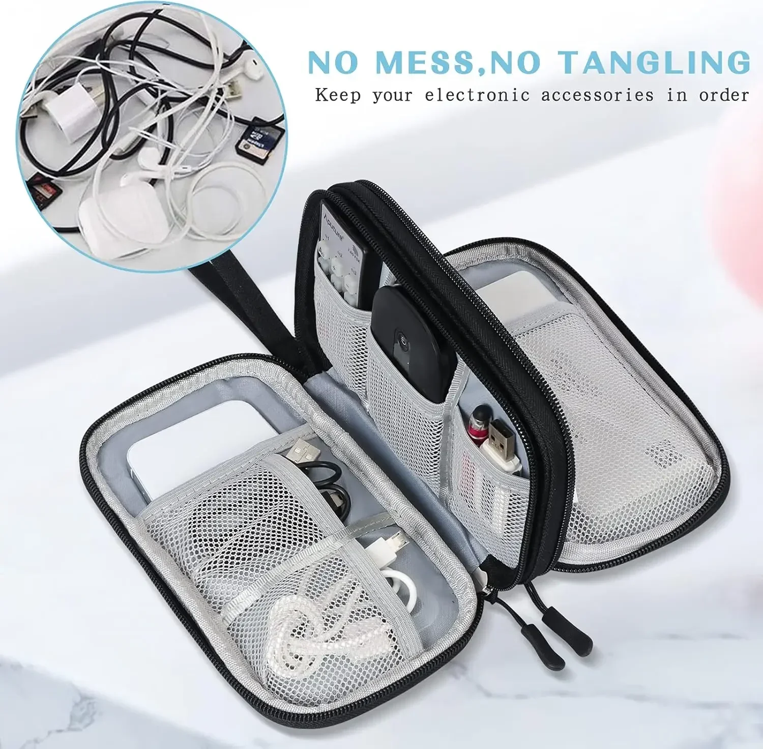 กระเป๋าเก็บสายชาร์จแบบพกพา กระ - Travel Cable Organizer บทวิจารณ์และราคา