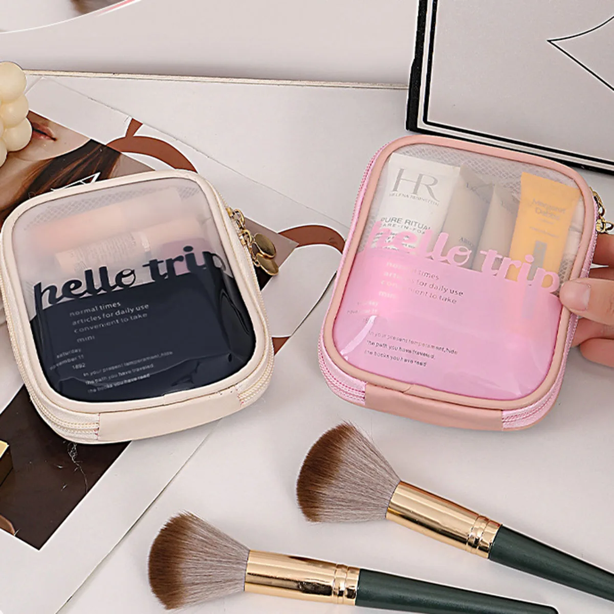 กระเป๋าเครื่องสำอางแบบโปร่งใสพ - Travel Cable Organizer บทวิจารณ์และราคา